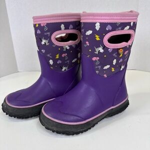BOGS Grasp Pegasus Kids Girls Size 11  Waterproof Snow Boots Purple Unicorn